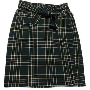 Carolina Belle Montreal green plaid skirt with belt size 6 cottagecore academia